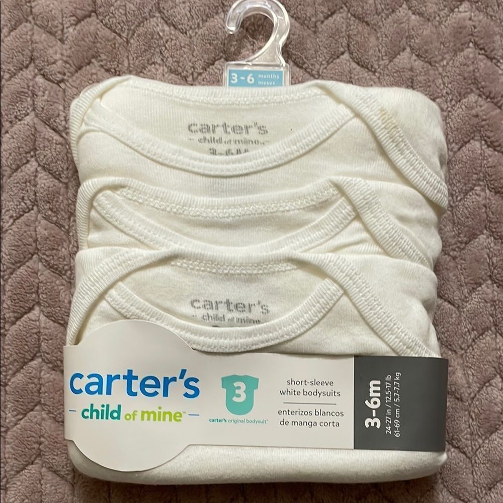 Carter’s Baby 3 Pack White Short Sleeve Bodysuits